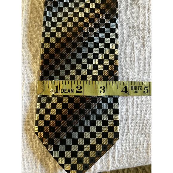 COLOURS by ALEXANDER JULIAN Neck Tie black beige diamond Pattern - Picture 5 of 5